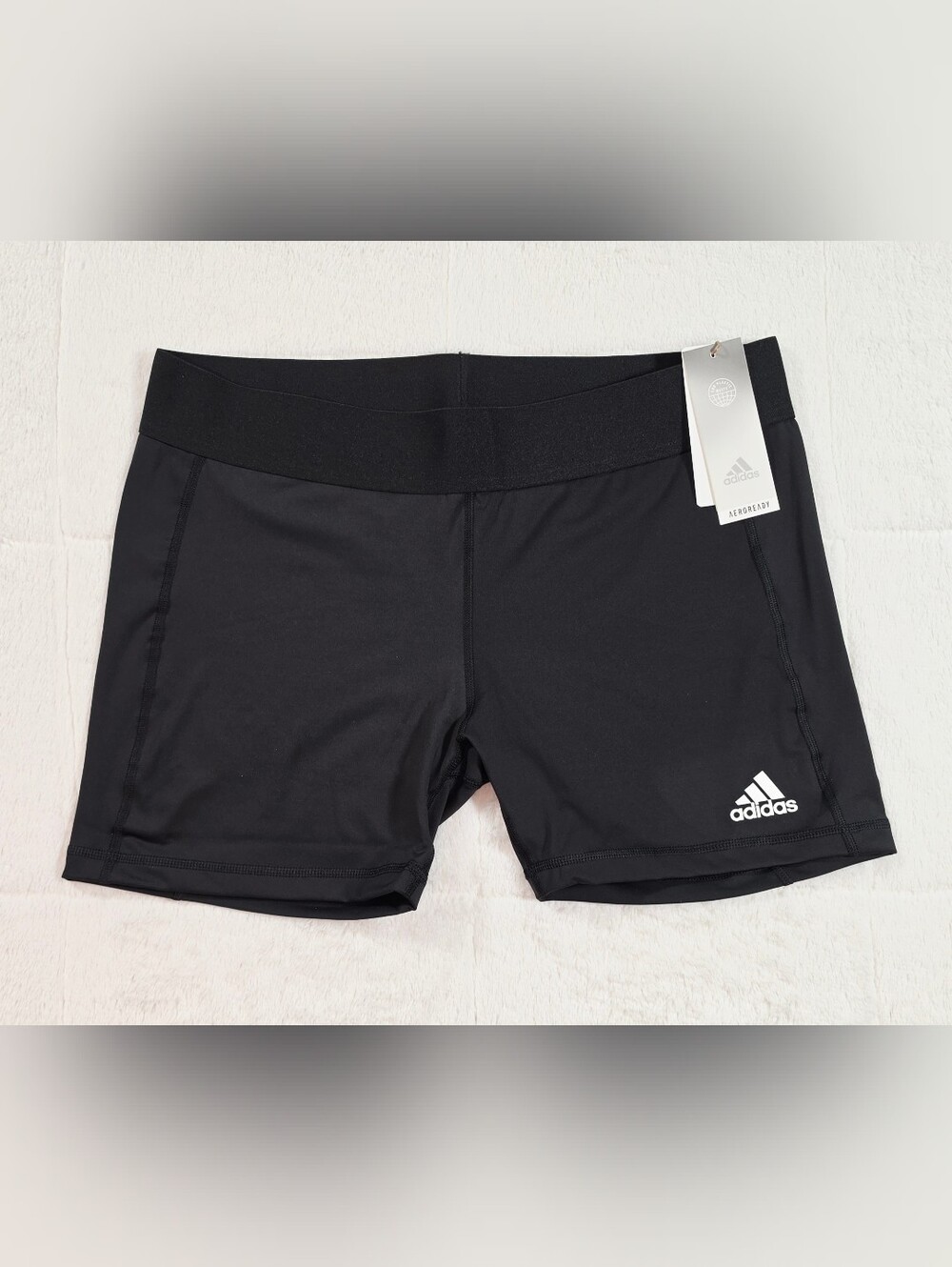 adidas Black Women's Athletic Bike Shorts with White Logo(AD1-25,26,27)